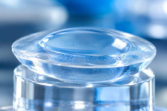 Transparent Soft Contact Lens for Vision Correction, Optical Care and Ophthalmology Applications Vector Medical Illustration