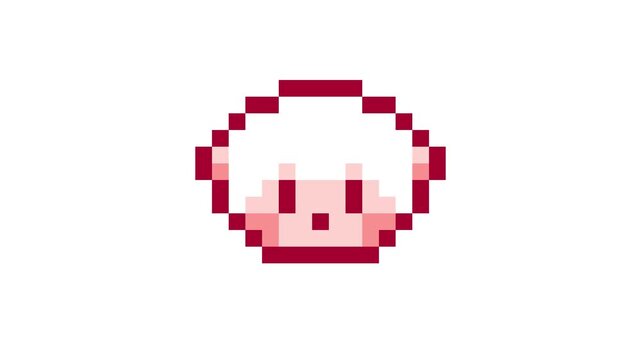 8-bit pixel art cute retro sheep face icon. looped animation 4k 30fps