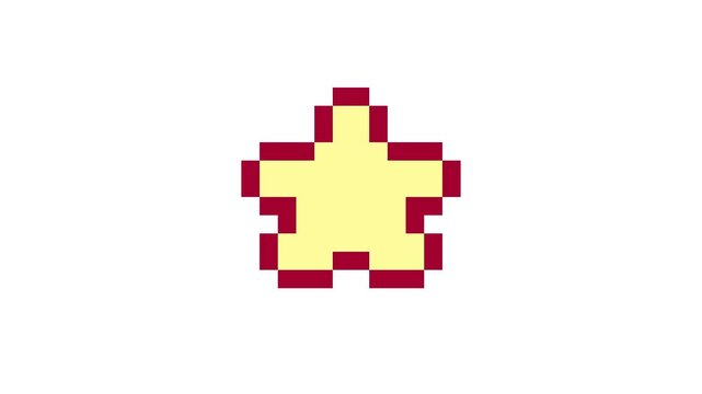 8-bit pixel art cute retro star icon. looped animation 4k 30fps