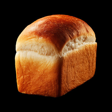 Fresh loaf of vienna bread isolated on black background with clipping path, concept of bakery and nutrition quality food