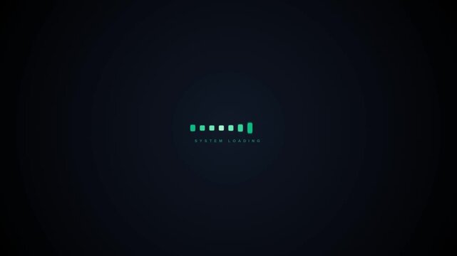Minimalist loading screen with progress bar on dark background