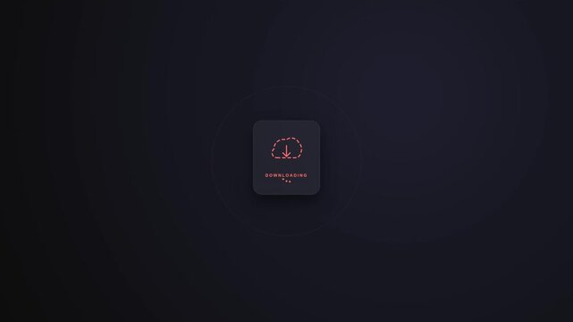 Dark minimalist loading screen with red progress bar icon