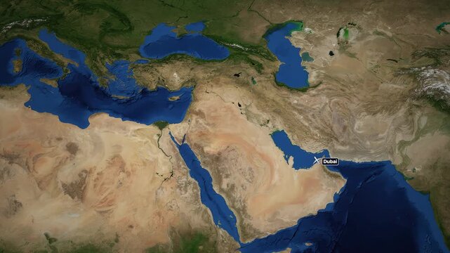 Animated Flight Route Map from Dubai to Istanbul Across Middle East