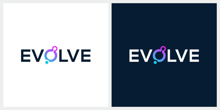 Word mark evolve logo design inspiration