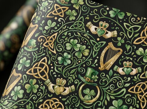 st patrick day irish symbols celebration collection set  

