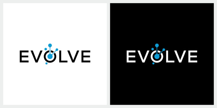 Typography text evolve logo design inspiration