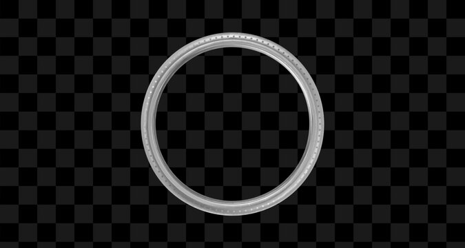white round frame isolated on transparent background. Realistic 3d metal bronze ring. vector illustration