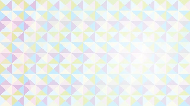 Abstract geometric pattern with colorful triangles in pastel pink blue and yellow hues for creative background design