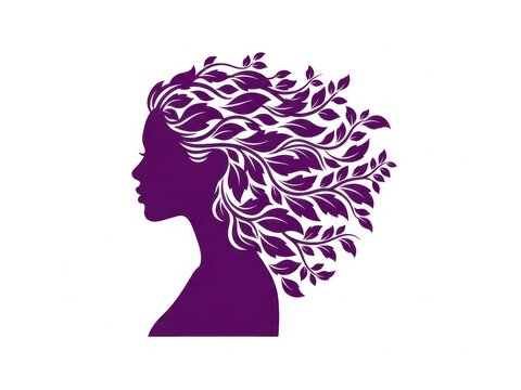 Silhouette of a woman with leafy hair