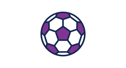 Naklejka premium Purple and white soccer ball illustration on a white background