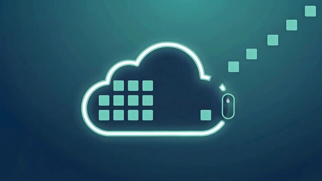 Cloud misconfiguration concept with exposed data leak gap, animated motion graphic