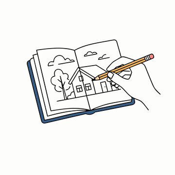 Architectural Design and Dream Home Sketching Concept