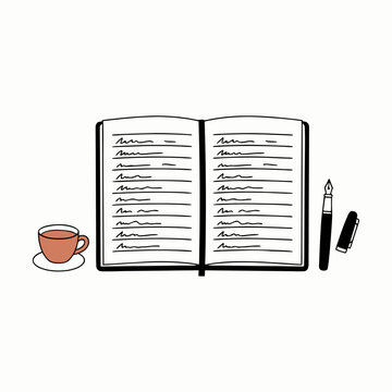 Inspiring Storytelling and Creative Writing Workspace Concept