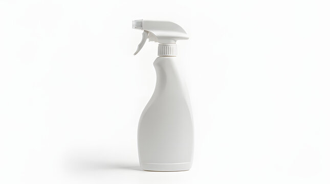 White plastic trigger spray bottle for cleaning and disinfecting products.
