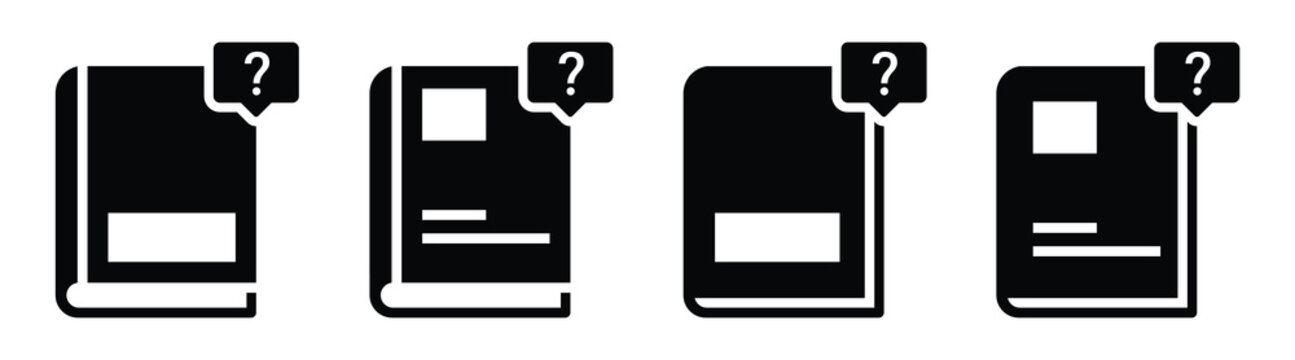 Book question set icon illustration
