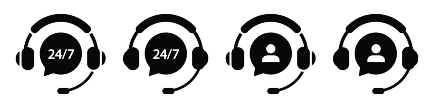 Hotline customer center icon illustration