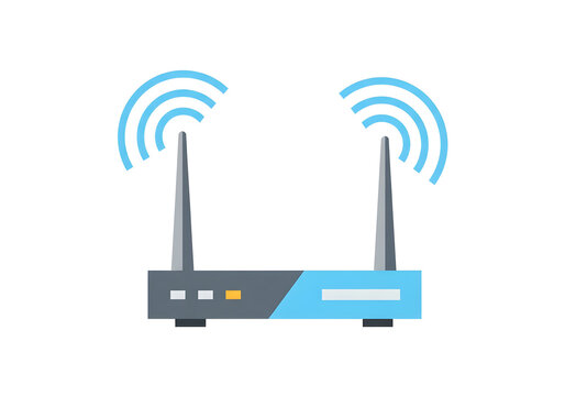 Flat Vector Icon of a Wireless Router for Modern Network Technology