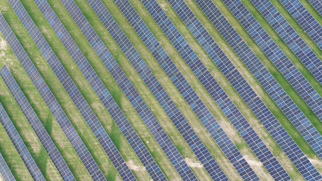Photovoltaic panels converting sunlight to power