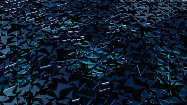 Abstract 3D geometric blue polygonal wave background animation loop