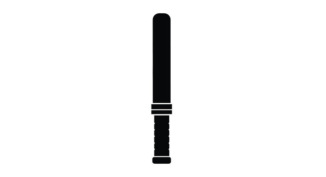 Black baton with textured handle is a stark silhouette