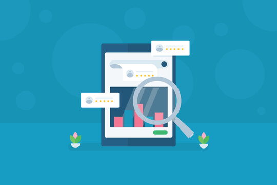 A phone displays search results with customer rating and reviews based on user query, along with for live traffic analytics for businesses.