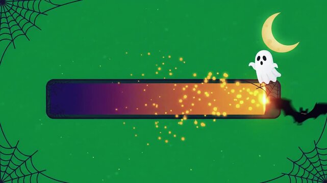 Halloween Progress Bar Loading Screen - Gothic Digital UI Animated Motion Graphics on Green Screen