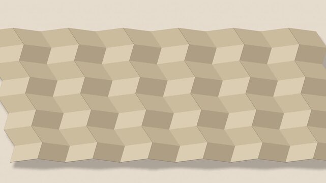Miura inspired folding surface in porcelain and sand, seamless loop