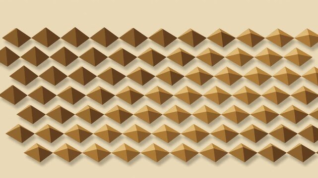 Diamond folded architectural surface in ochre and clay, seamless loop