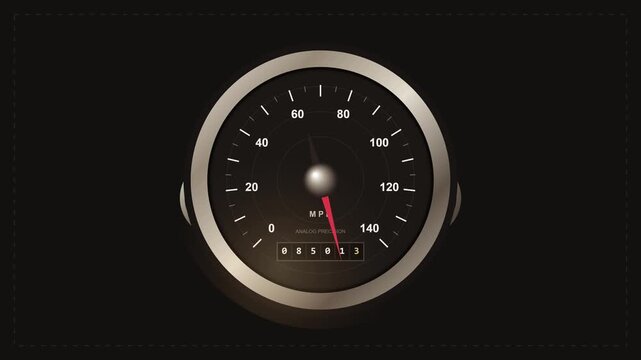 Silver speedometer showing sixty mph reading with digital odometer