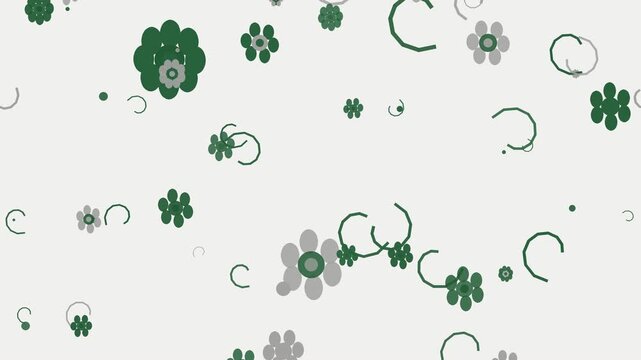 Seamless loop muted green ornamental medallion motion background