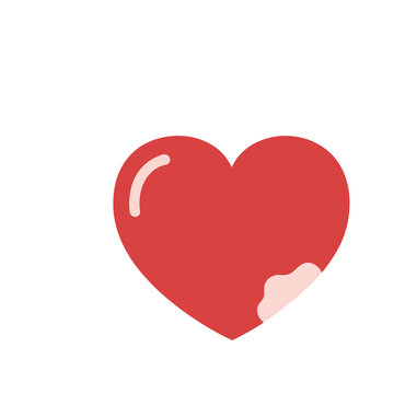 Red heart with bite mark