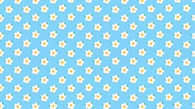 Seamless Pattern of Cute Fried Eggs on a Light Blue Background.