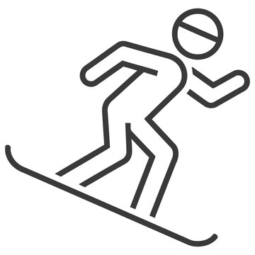 Minimalist snowboarding person vector icon illustration