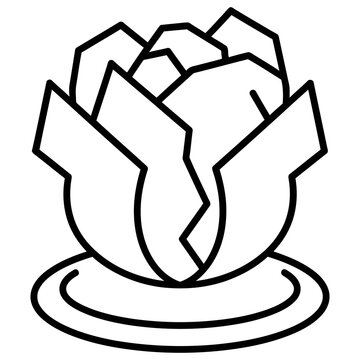 Cabbage vegetable outline icon vector graphic