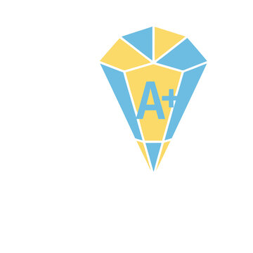 Diamond shape with A+ symbol