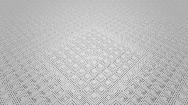 White geometric cube wave animation seamless background loop 4K