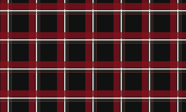 Red black white tartan plaid fabric seamless pattern for textiles and apparel backgrounds