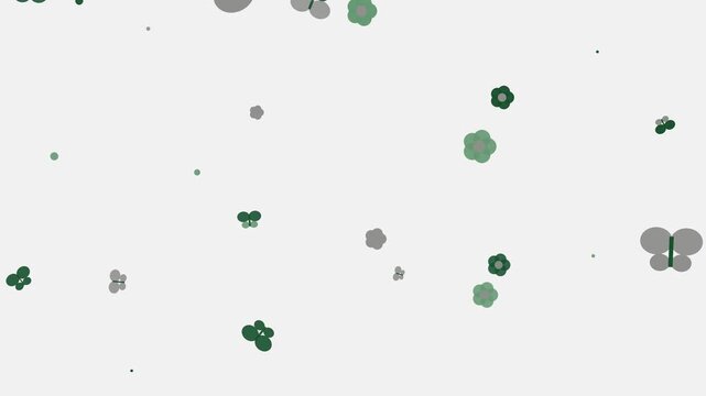 Seamless loop muted green fluttering butterfly motion background