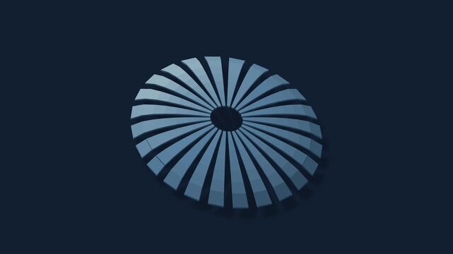Radial slit dome opening sculpture in indigo and ivory, seamless loop