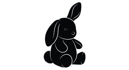 A black rabbit silhouette against a white background silhouette © RAIYAN