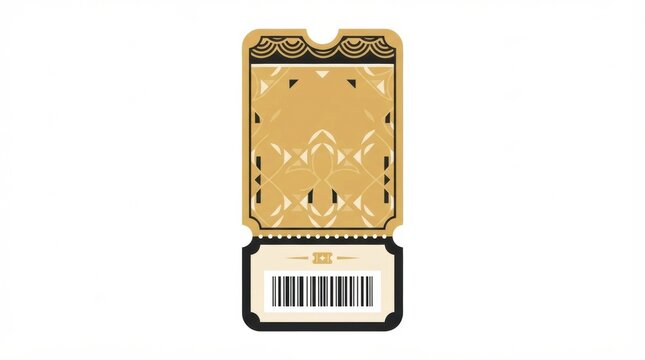 Details for entry to a concert or sports event, with a unique design and barcode at the bottom for scanning.