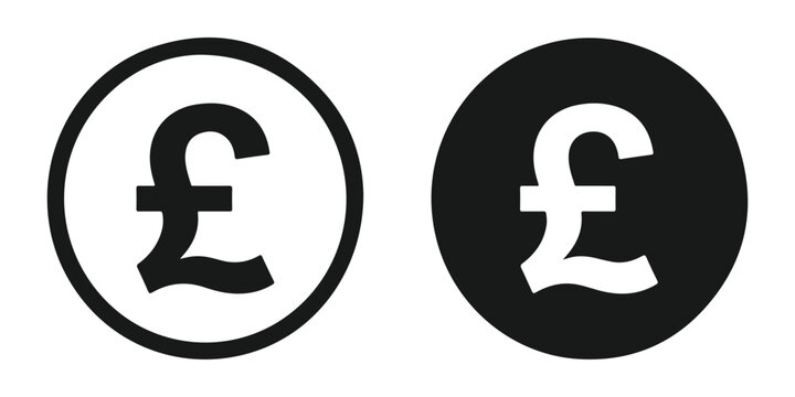 British pound sterling currency symbol icons