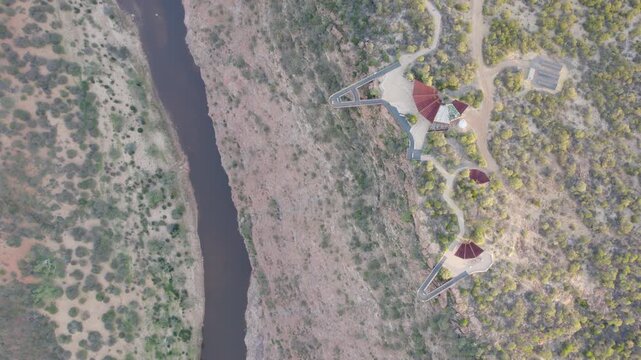 Kalbarri Skywalk Platforms Overhanging A River Gorge