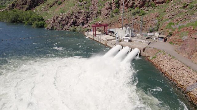 Release spillway at the bottom of the dam wall at Lake Argyle