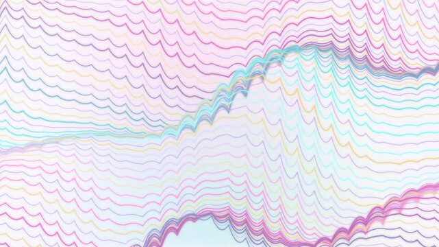 Abstract colorful wavy lines pattern background with pastel gradient flowing curves and geometric digital motion art design
