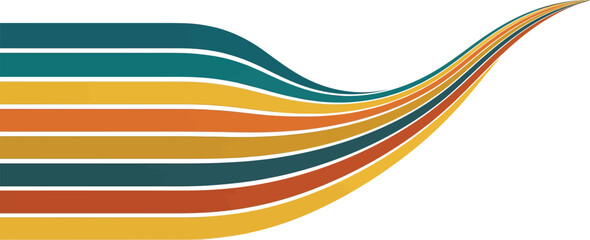 Fototapeta premium Abstract background with colorful flowing parallel lines merging into a single path on a white background