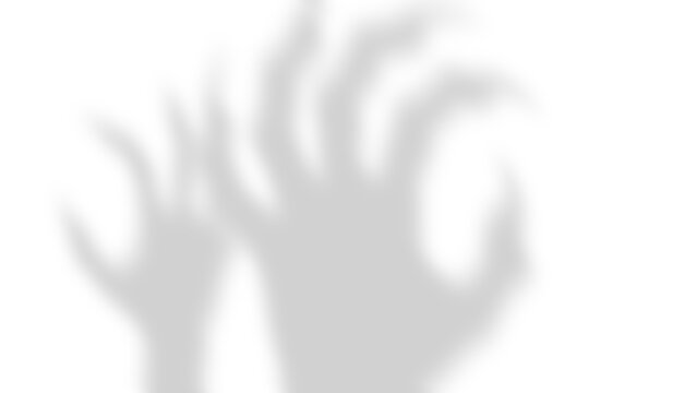 Scary Monster Hand Shadow, Creepy Monster Hand Shadow Overlay on Wall for Halloween Background