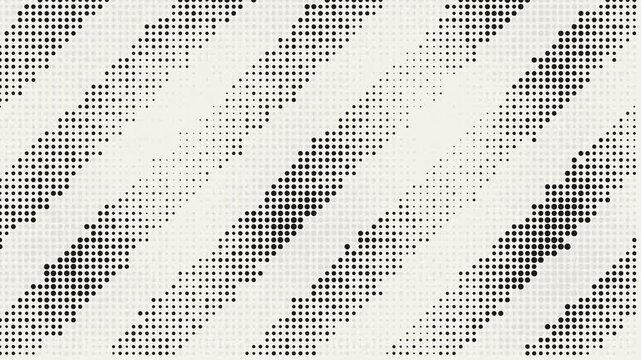 Abstract halftone pattern with diagonal dot stripes in black and white for modern graphic design and seamless backgrounds