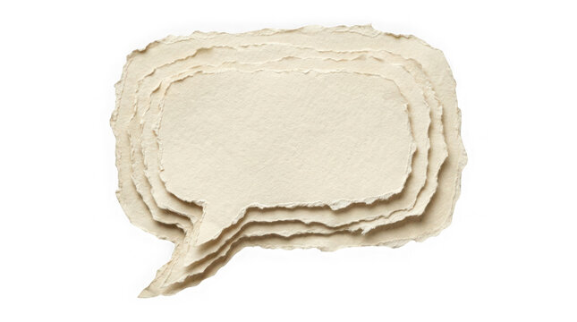 Speech bubble with crumpled paper texture isolated on white background isolated on transparent background, illustration