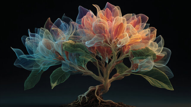 Abstract glowing tree